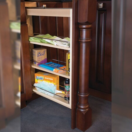 Hafele Base Cabinet Filler 6 in. W Pull-Out Soft-Close Undermount Slides HA.545.47.243